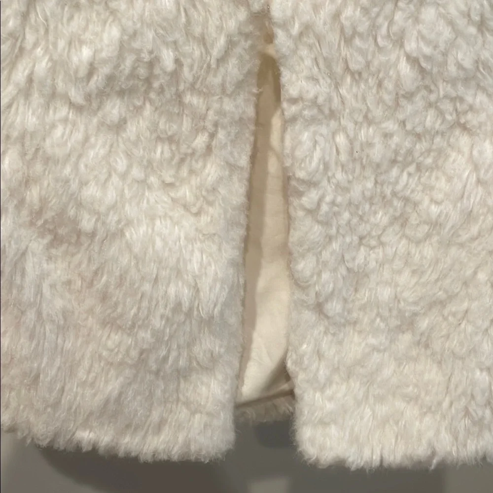 Gymboree Cream Faux Fur Jacket Elegant Open Front Design